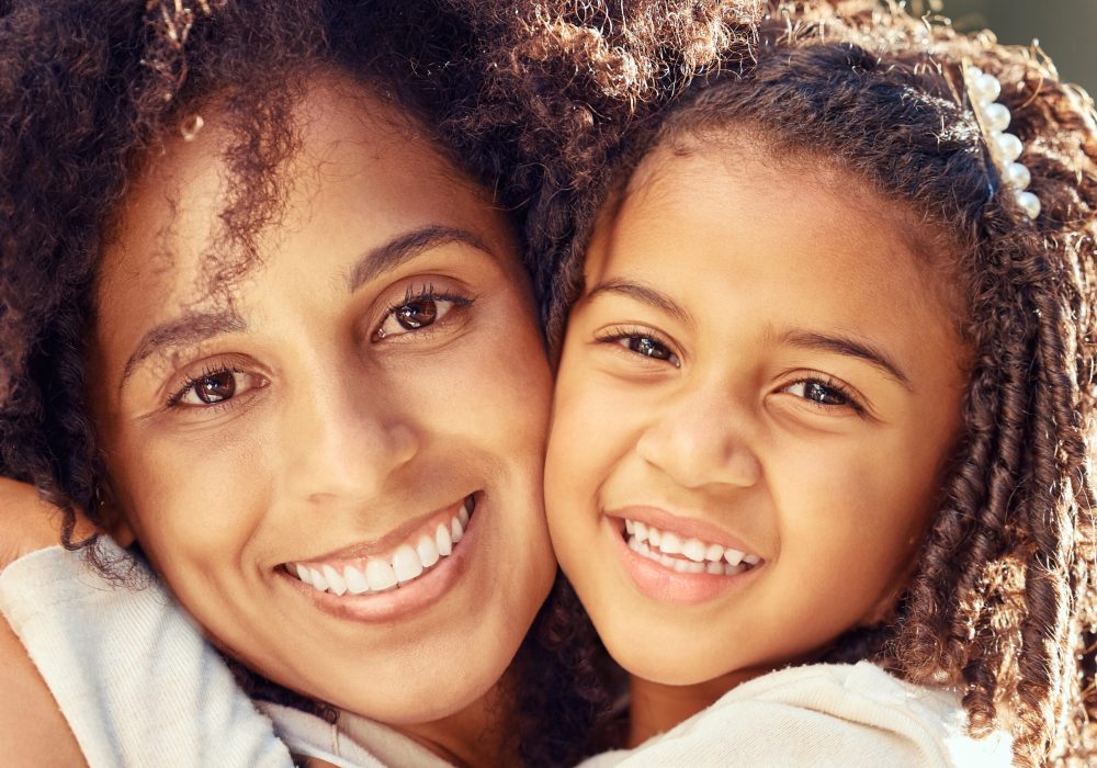 Portrait, mom and child on mothers day love sharing quality time together, hugging and enjoying hol.